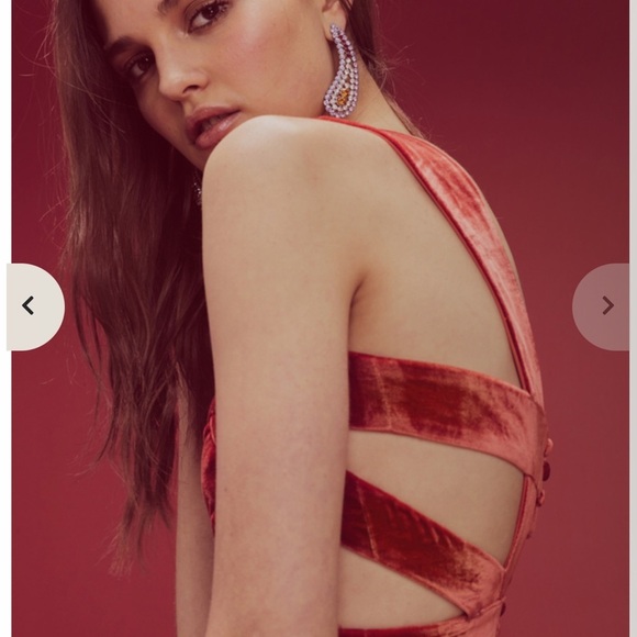 For Loves and Lemons Red Velvet Cutout Mini dress - Picture 7 of 8